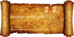 Becker Brúnó névjegykártya